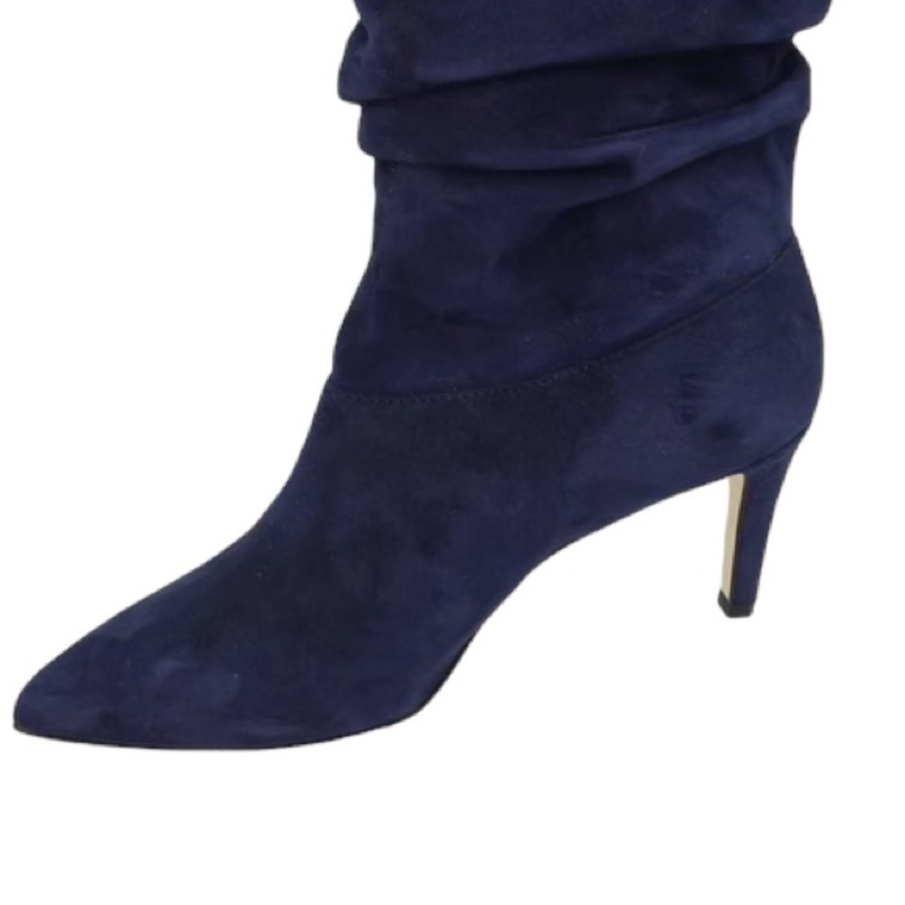 Andrea Carrano RICCIA NAVY SUEDE Mid-Calf Bootie Women’s Size 7.5 - Picture 2 of 12